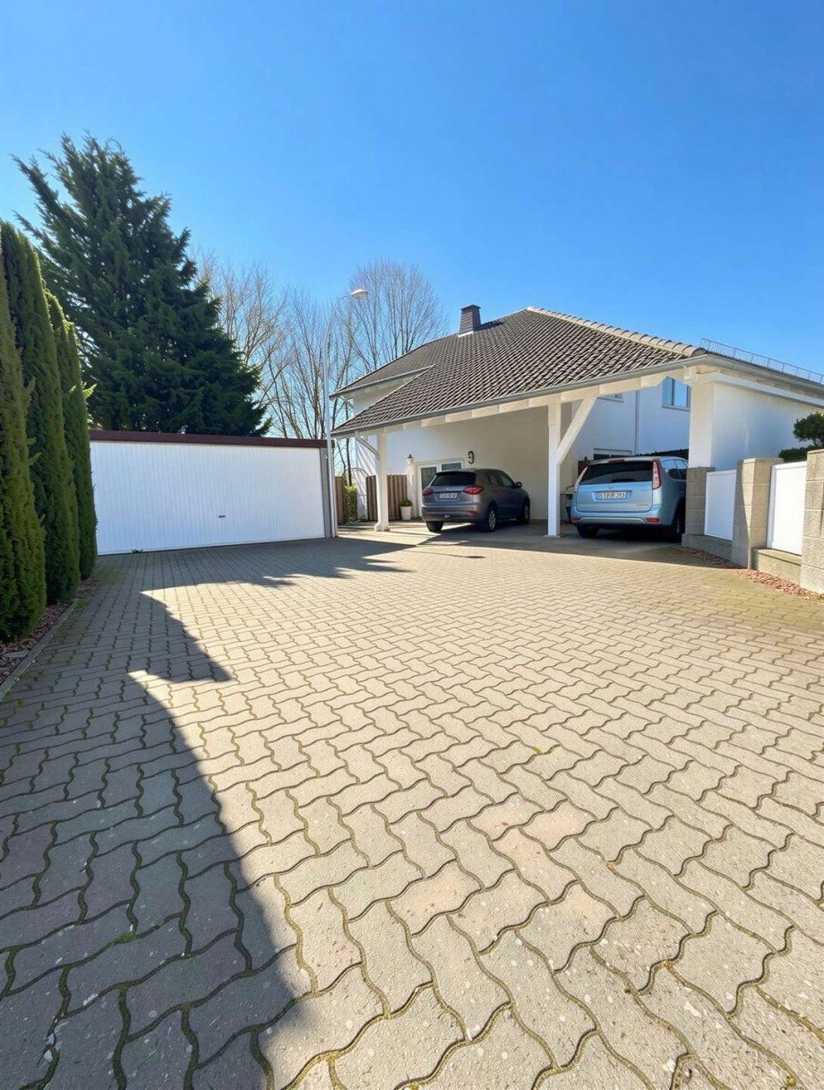 Hausansicht Vorderseite Maisonettewohnung Erbes-B�desheim