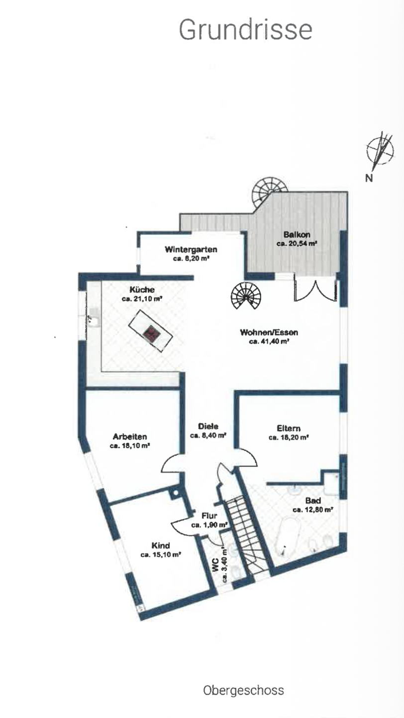 Grundris OG Zweifamilienhaus Erbes-B�desheim